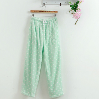 Παντελόνι χειμωνιάτικης πιτζάμα Γυναικείο κοραλλί φλις ελαστικό παντελόνι Φθινοπωρινό Πυζά με στάμπα Νυχτικά Plus βελούδινο ζεστό φανελένιο παντελόνι για το σπίτι