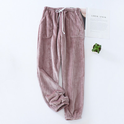 Παντελόνι χειμωνιάτικης πιτζάμα Γυναικείο κοραλλί φλις ελαστικό παντελόνι Φθινοπωρινό Πυζά με στάμπα Νυχτικά Plus βελούδινο ζεστό φανελένιο παντελόνι για το σπίτι