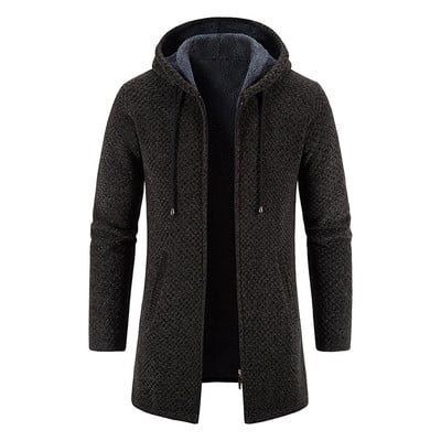 Pulovere pentru bărbați haină toamnă iarnă nou fierbinte cald cu fermoar cardigan lung mediu pulovere tricotaj pentru bărbați ocazional pulover haine bărbați