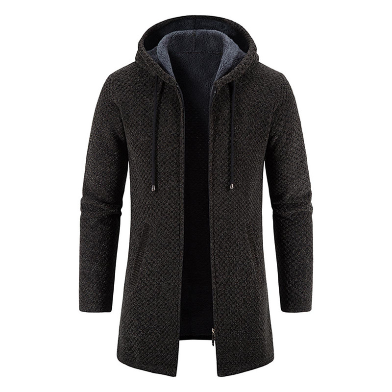 Pulovere pentru bărbați haină toamnă iarnă nou fierbinte cald cu fermoar cardigan lung mediu pulovere tricotaj pentru bărbați ocazional pulover haine bărbați