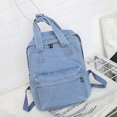 Fashion Girl College Σχολική τσάντα Casual Νέα απλή γυναικεία τσάντα πλάτης τζιν Σακίδια για εφηβική τσάντα ώμου ταξιδιού Σακίδιο πλάτης