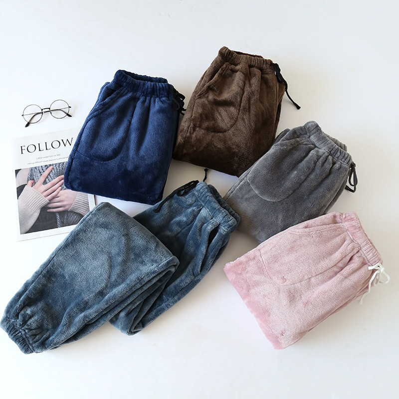 Πιτζάμα Παντελόνι Γυναικεία Ενδύματα σπιτιού Coral Fleece Φθινοπωρινά και Χειμώνα Παχύ Ζεστό Παντελόνι Πυτζάμες Πολύχρωμα Παντελόνια Πυτζάμες Μεγάλου Μεγέθους