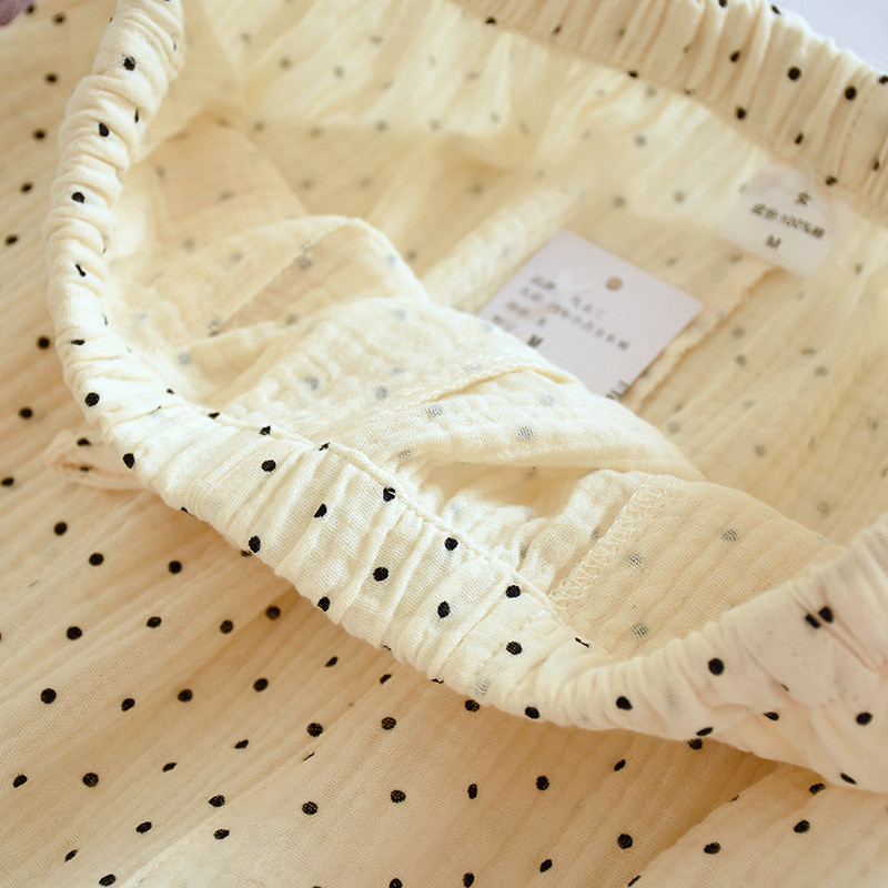 Γυναικεία ανοιξιάτικα και καλοκαιρινά παντελόνια Άνετα φαρδιά μεγάλου μεγέθους βαμβακερά ρούχα για το σπίτι Παντελόνι με λεπτές κουκκίδες εκτύπωση Βαμβακερό παντελόνι πιτζάμα