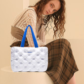 Γυναικεία τσάντα ώμου Puffer φερμουάρ κάτω Τσάντα χειρός Ευέλικτη ελαφριά τσάντα μεγάλης χωρητικότητας Μαλακή τσάντα εργασίας ταξιδιού