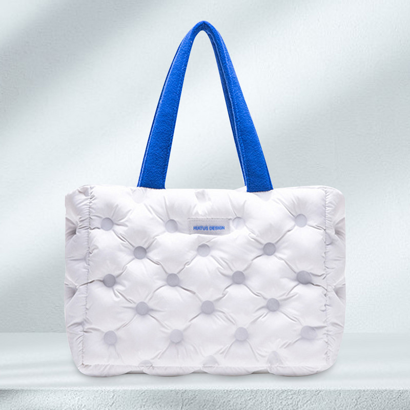 Γυναικεία τσάντα ώμου Puffer φερμουάρ κάτω Τσάντα χειρός Ευέλικτη ελαφριά τσάντα μεγάλης χωρητικότητας Μαλακή τσάντα εργασίας ταξιδιού