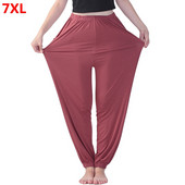Dámske pyžamové nohavice s vysokým pásom, elastické a dlhé, plus size, na tanec, ležérne, s vysokým pásom, 7xl, 6xl, 5xl