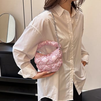 Mini Puffer Tote Τσάντα Cloud τσάντες ώμου για Γυναικείες τσάντες χιαστί με τσαλακωμένη αλυσίδα, τσαντάκι τσαντάκι με επένδυση με κλειδί πουγκί Trend 주름가방