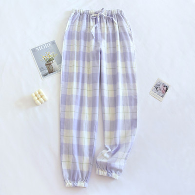 2023 Νεότερο καρό σχέδιο Μακρύ παντελόνι Πιτζάμα Γυναικείο βαμβακερό λεπτό καλοκαιρινό χαλαρό βαμβακερό παντελόνι για το σπίτι