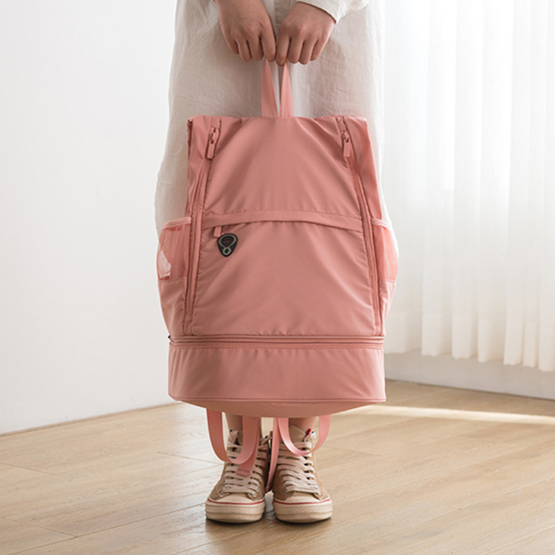 Γυναικείο σακίδιο πλάτης γυμναστικής Υγρό και στεγνό διαχωριστικό τσάντα γυμναστικής μεγάλης χωρητικότητας Ανεξάρτητη αποθήκη παπουτσιών Πολυλειτουργική αθλητική κολύμβηση