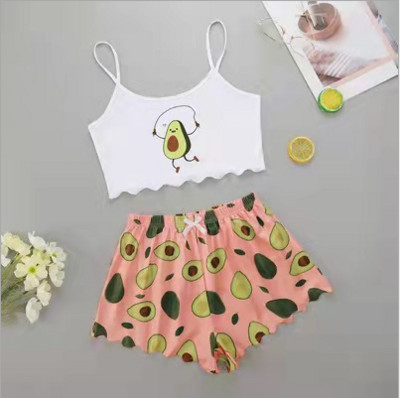 Kuumad naiste magamisriided armsad multifilmiprintidega lühikesed pidžaamad naistele pidžaamakomplekt, armas lühikeste varrukatega V-kaelus ja lühikesed püksid suvepidžaama