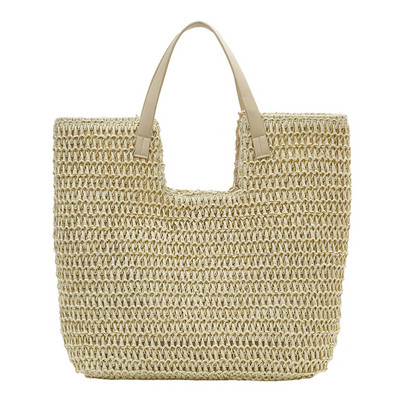 Genți de vară din paie pentru femei Genți de umăr Genți de mână din ratan, geantă cu mâner superior, geantă de plajă din croșetat din rafie, tocuri ocazionale 2023