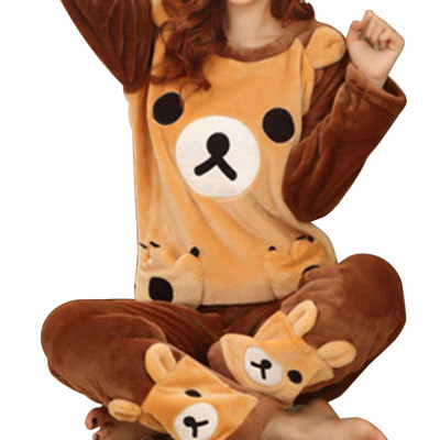 2tk pidžaamakomplekt Talvine naiste magamisriided soojad flanellist pidžaamad naistele pikkade varrukatega pükste komplekt Pehmed kodurõivaste pidžaamad naisterahvad