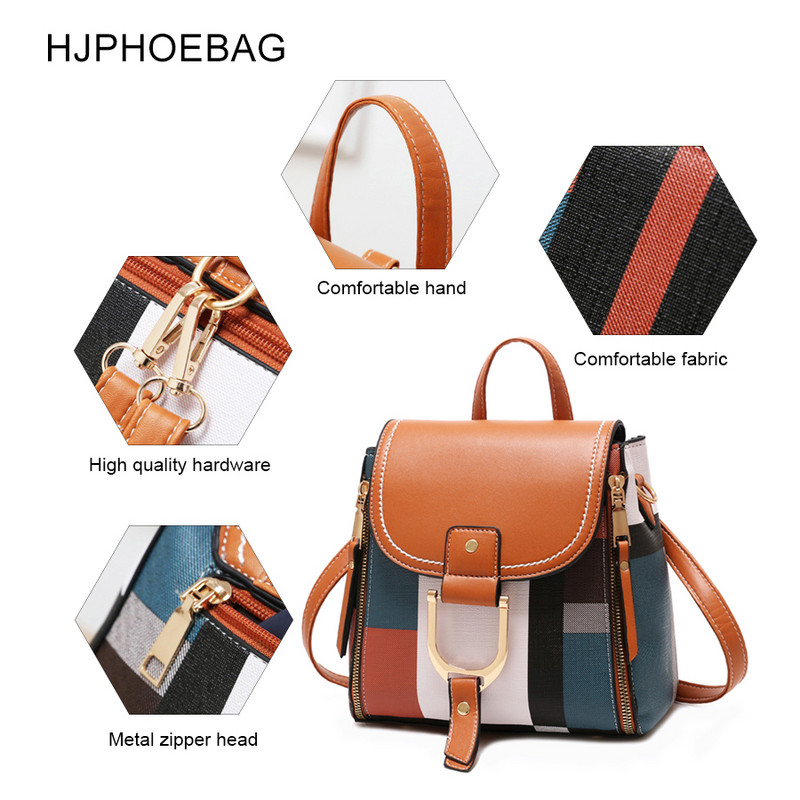 HJPHOEBAG Rucsacuri din piele PU pentru femei, genți de școală pentru femei, genți de umăr de călătorie pentru fete adolescente, mochila YC255