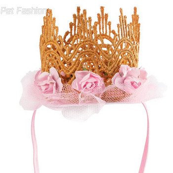 Pet Birthday Party Crown Hat Dog Pet Supplies Collar Princess Dress Set dog pets pet items cat