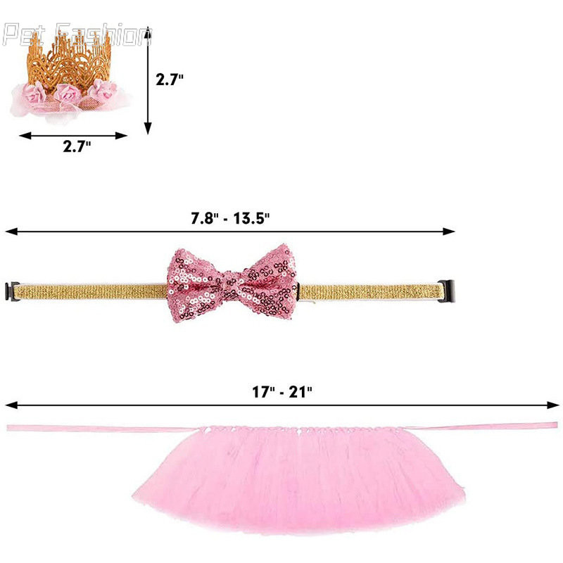 Lemmiklooma sünnipäevapidu kroonmüts Koer Lemmikloomatarbed Kaelarihm Printsess Kleit Koer lemmikloomad lemmiklooma esemed kass