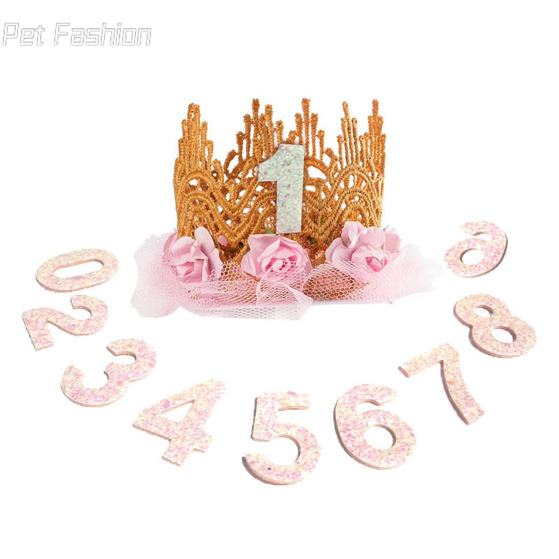 Lemmiklooma sünnipäevapidu kroonmüts Koer Lemmikloomatarbed Kaelarihm Printsess Kleit Koer lemmikloomad lemmiklooma esemed kass
