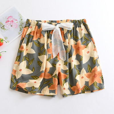 Pantaloni de pijama Pantaloni scurți din bumbac de vară pentru damă, cu secțiune subțire, pantaloni largi de mărime mare, cu aer condiționat, haine de acasă pentru femei, pantaloni de plajă