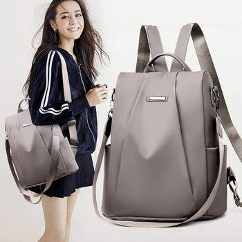Гореща дамска раница Ежедневна найлонова едноцветна ученическа чанта Модна чанта за рамо с подвижна презрамка