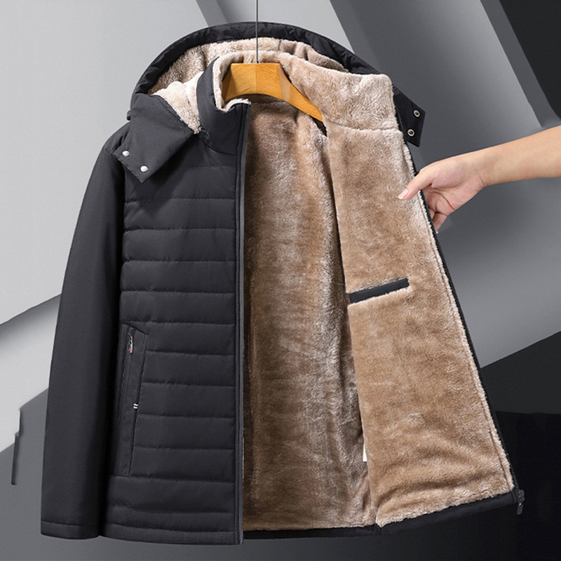 Ανδρικό χειμωνιάτικο μπουφάν Αποσπώμενη κουκούλα Ζεστό μπουφάν Ψυχρή αντίσταση Ανδρικό παχύ παλτό Ελαφρύ θερμικό μπουφάν για άνδρες