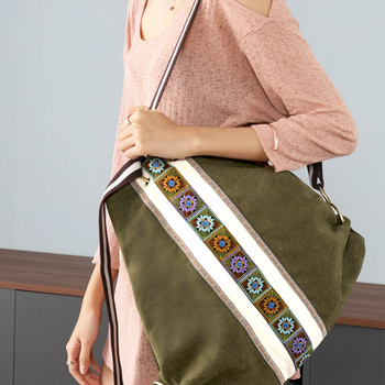 Γυναικείο σακίδιο πλάτης καμβά 2022 Υψηλής ποιότητας έθνικ στυλ κέντημα με λουλούδια Σχολική τσάντα για κορίτσια Απλή γυναικεία τσάντα ταξιδιού Γυναικείες τσάντες
