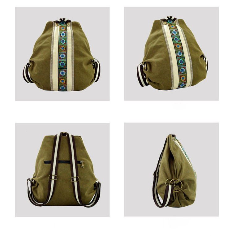 2022. aasta naiste lõuendist seljakott Kvaliteetne etnilise stiiliga lilltikandid Tüdrukute koolikott, mood Lihtne naiste reisikott Naiste kotid