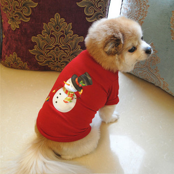 Φούτερ με χριστουγεννιάτικο στυλ για κουτάβι σκύλους Βασικό φούτερ με κουκούλα για κατοικίδια χιονάνθρωπος Άγιος Βασίλης για μικρό σκύλο γάτα Ζεστό χειμωνιάτικο μπλουζάκι μπουφάν