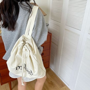 LEFTSIDE Fashion Letter Design Drawring Backpack за жени Kawaii Canvas Y2k Дамска раница Travel Shopping Girls Back Pack