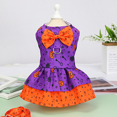 Φιόγκο Σετ λουλουδιών και λουλουδιών λουλουδάτο φλοράλ καλοκαιρινό φόρεμα για μικρά σκυλιά Γιλέκο κουταβιού για γάτα Teddy Bichon Yorkies Ρούχα Pet Princess Φούστα