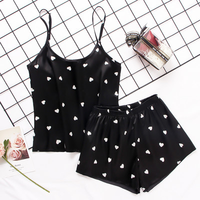 Γυναικείο σατέν μεταξωτό δαντέλα Cami σορτς εσώρουχα Πιτζάμες Σετ καλοκαιρινές γυναικείες πιτζάμες σετ δύο τεμαχίων πιτζάμα για γυναίκα