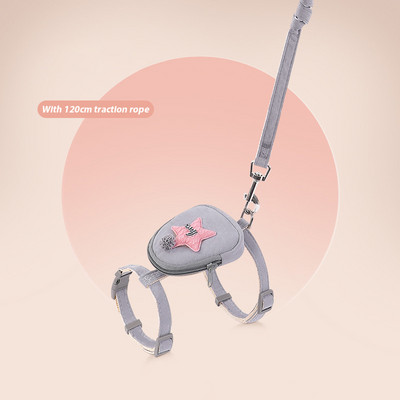 CAWAYI KENNEL Ζωγραφιά κατοικίδιων ζώων + σετ λουριών Εκπαίδευση Οδηγοί βάδισης για μικρές γάτες Σκύλους Ρυθμιζόμενο λουρί γιακά λουριών σετ με τσάντα