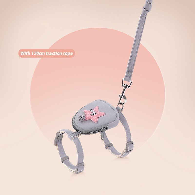 CAWAYI KENNEL Ζωγραφιά κατοικίδιων ζώων + σετ λουριών Εκπαίδευση Οδηγοί βάδισης για μικρές γάτες Σκύλους Ρυθμιζόμενο λουρί γιακά λουριών σετ με τσάντα