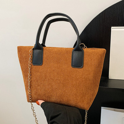 Γυναικεία κοτλέ τσάντα ώμου Ευέλικτη τσάντα κοτλέ τσάντα με φερμουάρ Κοτλέ τσάντα φόρμας Casual μόδα Γυναικεία τσάντα μετακίνησης