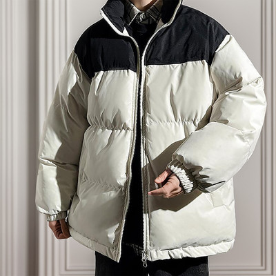 Χειμερινό μπουφάν από βαμβακερό και χοντρό πουκάμισο Χαλαρό μοδάτο μπουφάν φωτεινό πρόσωπο για άντρες Παλτό επαγγελματικό παλτό φούτερ εξωτερικού χώρου