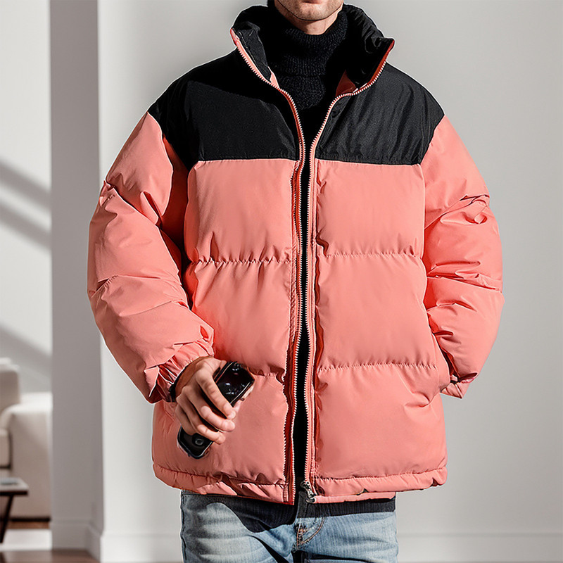Χειμερινό μπουφάν από βαμβακερό και χοντρό πουκάμισο Χαλαρό μοδάτο μπουφάν φωτεινό πρόσωπο για άντρες Παλτό επαγγελματικό παλτό φούτερ εξωτερικού χώρου