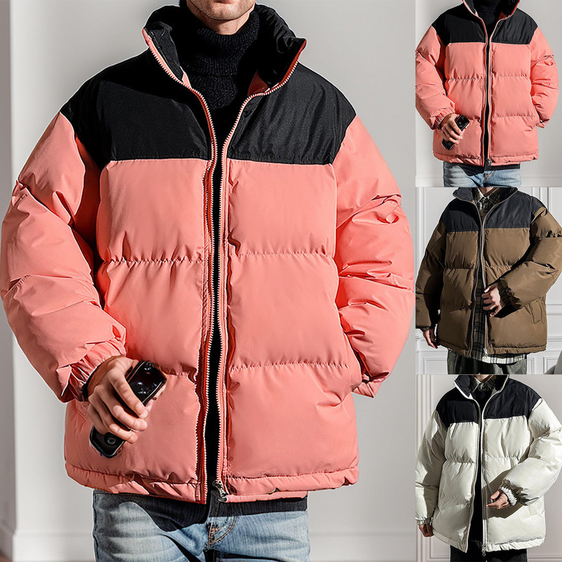 Χειμερινό μπουφάν από βαμβακερό και χοντρό πουκάμισο Χαλαρό μοδάτο μπουφάν φωτεινό πρόσωπο για άντρες Παλτό επαγγελματικό παλτό φούτερ εξωτερικού χώρου