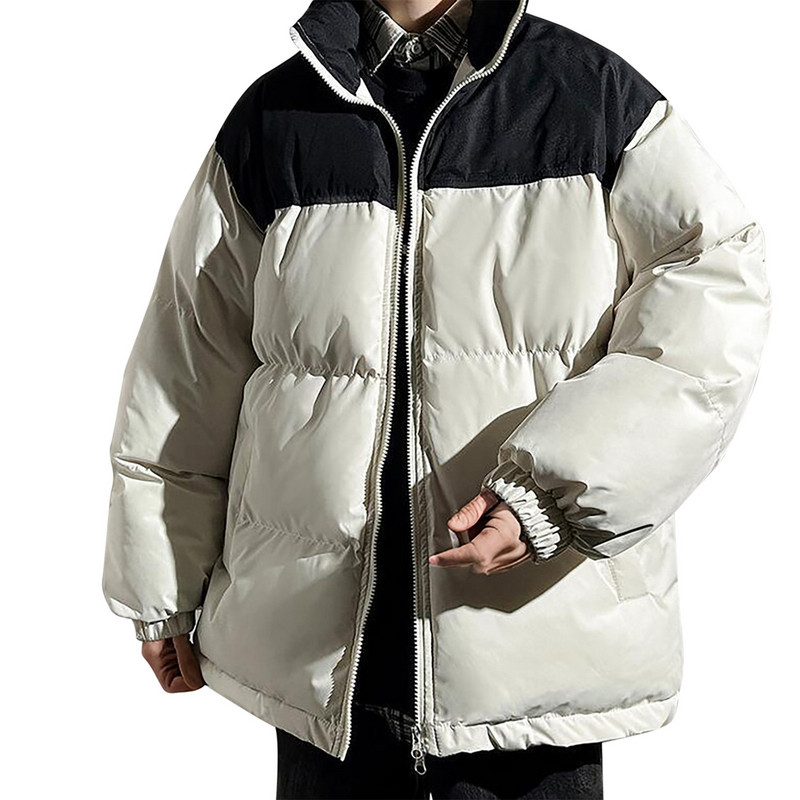 Χειμερινό μπουφάν από βαμβακερό και χοντρό πουκάμισο Χαλαρό μοδάτο μπουφάν φωτεινό πρόσωπο για άντρες Παλτό επαγγελματικό παλτό φούτερ εξωτερικού χώρου