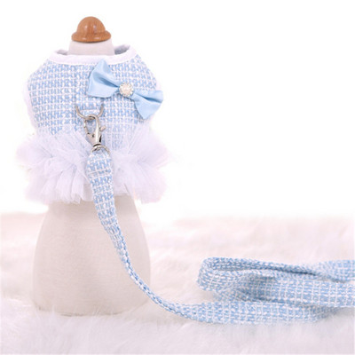 Σετ λουριών και λουριών λουριών πριγκίπισσας για μικρό σκύλο Φθινόπωρο/Χειμώνα Τσιουάουα χαριτωμένο γιλέκο σκύλου για περπάτημα