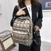 2023 Winter Ultra Light Space Down Γυναικείο σακίδιο πλάτης καπιτονέ καρό γυναικεία σχολικά σακίδια Τσάντες για γυναίκες κορίτσια