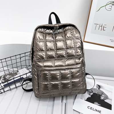 2023 Winter Ultra Light Space Down Γυναικείο σακίδιο πλάτης καπιτονέ καρό γυναικεία σχολικά σακίδια Τσάντες για γυναίκες κορίτσια