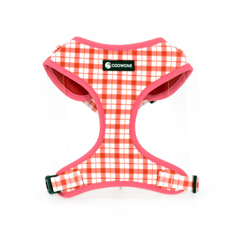 Collarlogo Ρυθμιζόμενο κολάρο σκυλιών κατοικίδιων ζώων Ανθεκτικό μαλακό δημιουργικό ροζ λευκό καρό λουρί Λουρί από νεοπρένιο λουρί για τσάντες με κακάο