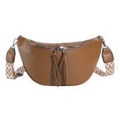 Γυναικεία τσάντα μέσης Crescent Ευέλικτη δερμάτινη τσάντα στήθους Μόδα φερμουάρ Τσάντα ώμου Φαρδιά ρυθμιζόμενο λουράκι τσάντα ταξιδιού