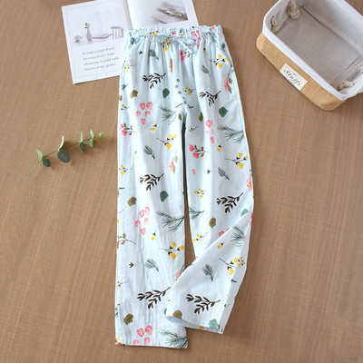 Γυναικείο καλοκαιρινό παντελόνι από 100% βαμβάκι Παντελόνι ύπνου Μεγάλο μέγεθος Φαρδύ παντελόνι για το σπίτι Κλιματισμός Παντελόνι περιορισμός Παντελόνι Άνοιξη α