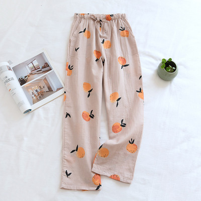 Γυναικείο καλοκαιρινό παντελόνι από 100% βαμβάκι Παντελόνι ύπνου Μεγάλο μέγεθος Φαρδύ παντελόνι για το σπίτι Κλιματισμός Παντελόνι περιορισμός Παντελόνι Άνοιξη α
