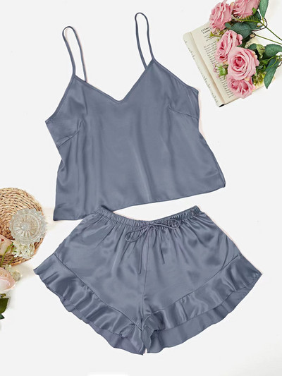 Μόδα σέξι μπλουζάκια με σορτς Σετ τριών τεμαχίων Γυναικεία σετ casual πιτζάμες Γυναικεία κοστούμια σπιτιού Πυζάμες Γυναικείες πιτζάμες