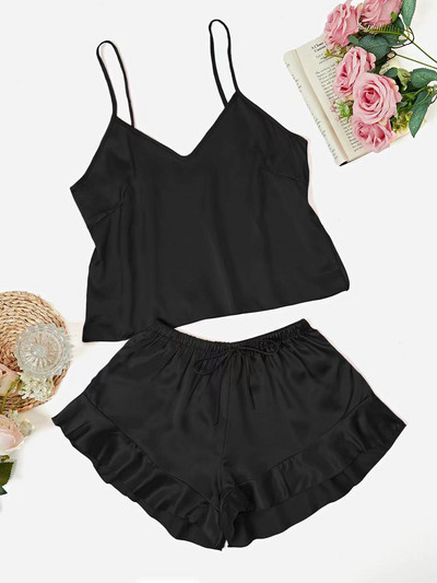 Μόδα σέξι μπλουζάκια με σορτς Σετ τριών τεμαχίων Γυναικεία σετ casual πιτζάμες Γυναικεία κοστούμια σπιτιού Πυζάμες Γυναικείες πιτζάμες