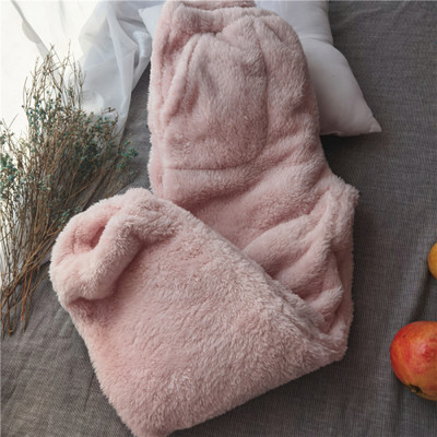 Γυναικείο φανελένιο παντελόνι ύπνου Κομψό βελούδινο χειμερινό πακέτο μαλακό παχύρρευστο ζεστό παντελόνι από φλις κοραλί Ulzzang Γυναικείο Νέο