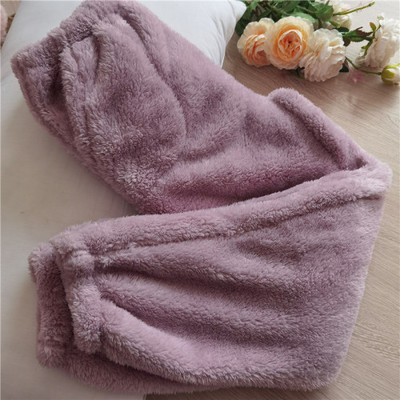 Γυναικείο φανελένιο παντελόνι ύπνου Κομψό βελούδινο χειμερινό πακέτο μαλακό παχύρρευστο ζεστό παντελόνι από φλις κοραλί Ulzzang Γυναικείο Νέο