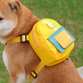 Нагръдник за домашни кучета с чанта Водоустойчива чанта за кученце Котешки нагръдник и комплект каишка Пътуване на открито Кучешки закуски Раница Аксесоари за кучета
