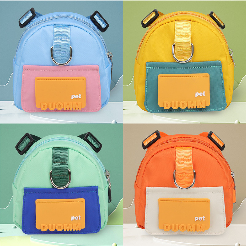 Ham pentru câini de companie cu geantă Geantă impermeabilă pentru set de ham și lesă pentru cățeluși, pisici, gustări de călătorie în aer liber, rucsac, accesorii pentru câini