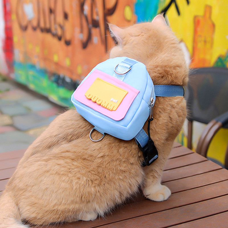 Ham pentru câini de companie cu geantă Geantă impermeabilă pentru set de ham și lesă pentru cățeluși, pisici, gustări de călătorie în aer liber, rucsac, accesorii pentru câini